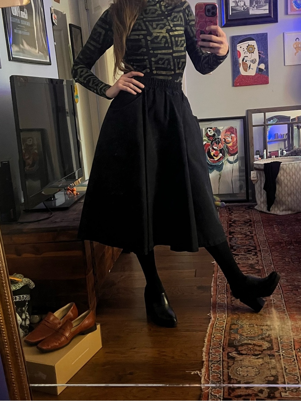 Elizabeth Suzann Black Clyde Skirt in cotton canvas